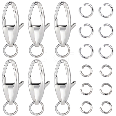 6Pcs 304 Stainless Steel Lobster Claw Clasps STAS-BBC0008-57P-1
