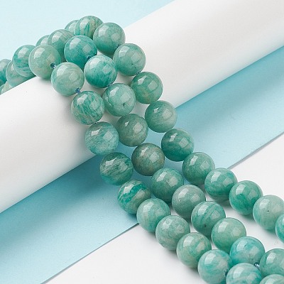 Natural Amazonite Beads Strands G-F461-12-8mm-01-1