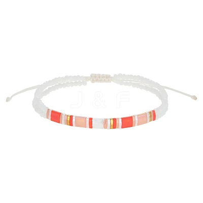 Glass Seed Bead Braided Bead Bracelets AQ4217-1-1