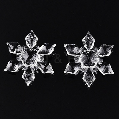 Transparent Acrylic Connector Charms TACR-T028-03B-1