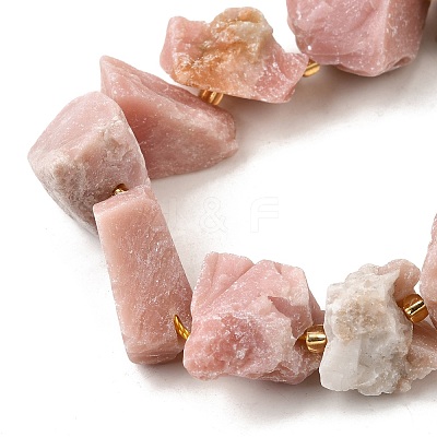 Raw Rough Natural Pink Opal Beads Strands G-Z087-B21-1