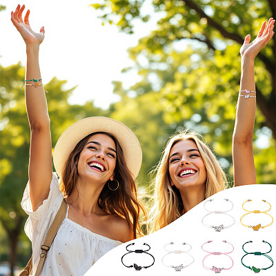 3 Sets 6Pcs 3 Styles Alloy Enamel Link Bracelets BJEW-TA0001-22-1