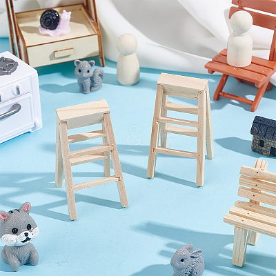 Wooden Mini Ladders DIY-WH0021-58-1