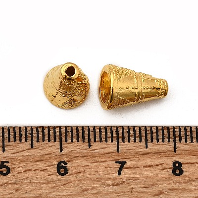 Tibetan Style Cone Alloy Bead Caps TIBE-Q044-13G-RS-1