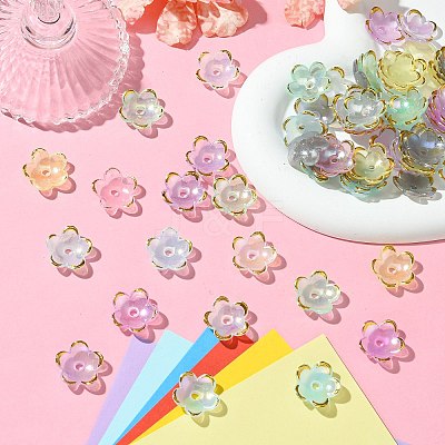 100Pcs Transparent Acrylic Bead Caps TACR-CJ0001-70B-1