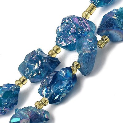 Electroplated Raw Rough Natural Amethyst Beads Strands G-Z131-J02-02-1