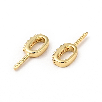 Rack Plating Brass Micro Pave Clear Cubic Zirconia Peg Bails KK-H431-58G-1