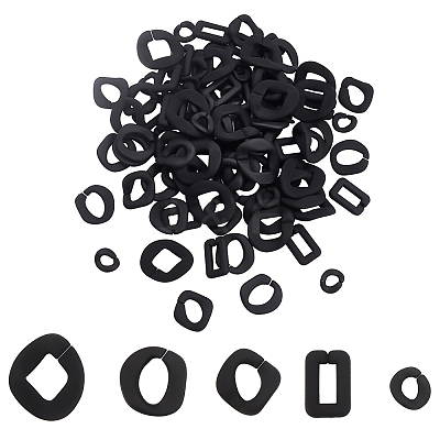 100Pcs 5 Styles Rubberized Style Acrylic Linking Rings OACR-PH0001-54-1