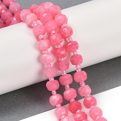 Natural Dyed White Jade Beads Strands G-H057-A22-18-1
