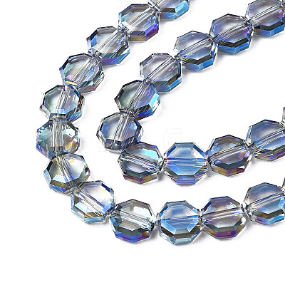 Electroplate Translucent Glass Beads Strands X-EGLA-N002-27-D03-1