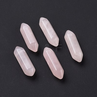 Natural Rose Quartz Terminal Pointed Pendants G-C007-02B-12-1