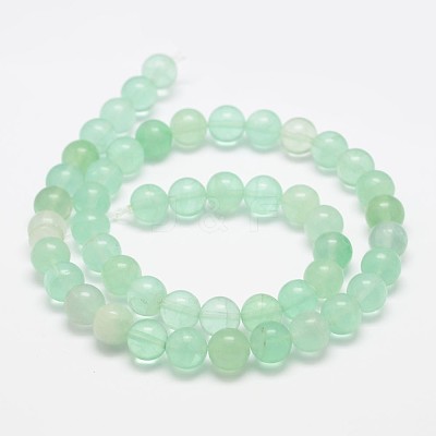 Natural Green Fluorite Beads Strands G-E112-8mm-1-1