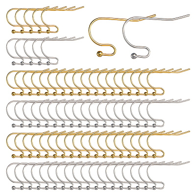 160Pcs 2 Style 316 Surgical Stainless Steel Earring Hooks STAS-SC0005-38-1