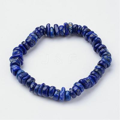 Natural Lapis Lazuli Beaded Stretch Bracelets BJEW-JB02683-03-1