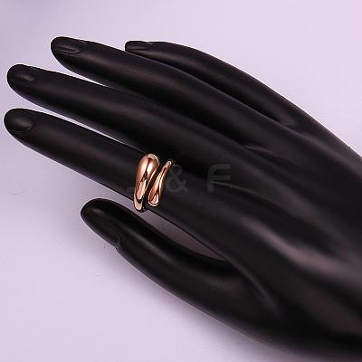 Real Rose Gold Plated Adjustable Brass Finger Rings for Women RJEW-BB07574-B-1