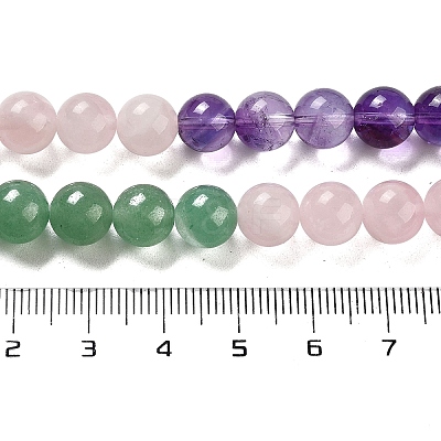 Natural Flower Amazonite & Amethyst & Flower Amazonite & Green Aventurine & Blue Aventurine Beads Strands G-B095-A01-01-1