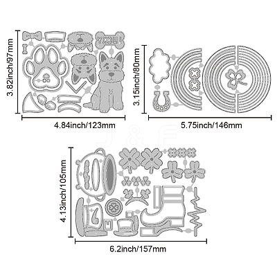 Saint Patrick's Day Theme Carbon Steel Cutting Dies Stencils DIY-WH0309-3313-1