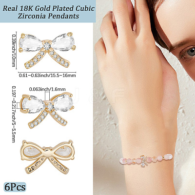 10Pcs Brass Micro Pave Cubic Zirconia Pendants KK-BBC0020-50-1