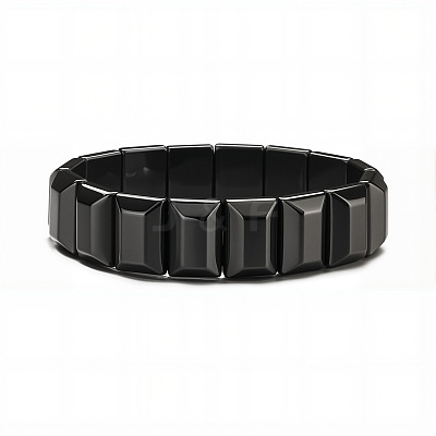 Non-magnetic Synthetic Hematite Beaded Stretch Bracelets for Men FS-WG73B41-04-1