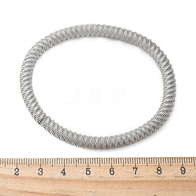 304 Stainless Steel Stretch Bangles for Women BJEW-P315-02G-P-1