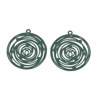 430 Stainless Steel Filigree Pendants X-STAS-T042-11B-1