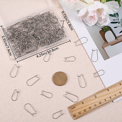 200Pcs 2 Size 304 Stainless Steel Hoop Earrings Findings STAS-CN0001-49-1