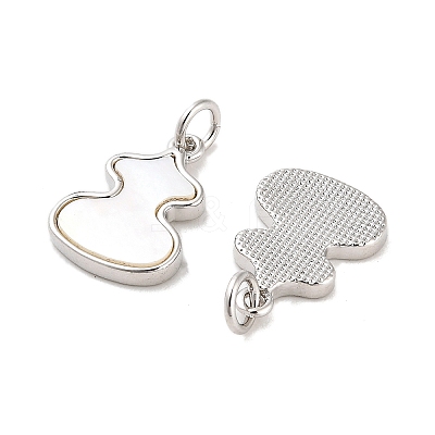 Brass Pave Shell Pendants KK-K365-08C-P-1