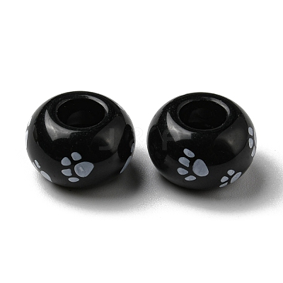 Printed Opaque Acrylic Beads SACR-D006-01B-1