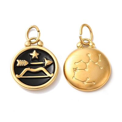 Ion Plating(IP) 304 Stainless Steel Enamel Pendants STAS-A080-43G-11-1