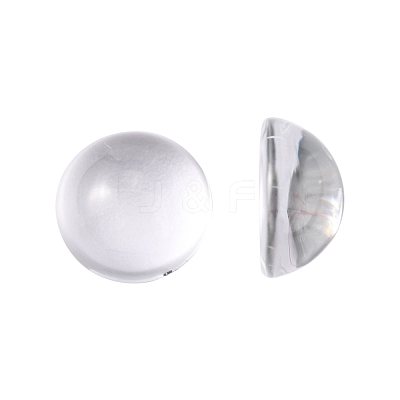Transparent Half Round Glass Cabochons X-GGLA-R027-12mm-1