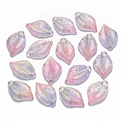 Two Tone Transparent Spray Painted Glass Pendants GLAA-T016-18A-1