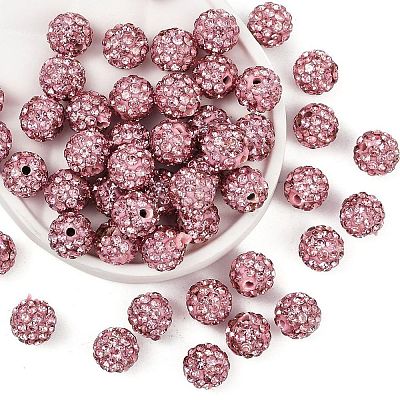 Polymer Clay Rhinestone Beads RB-H284-6MM-Half-223-1