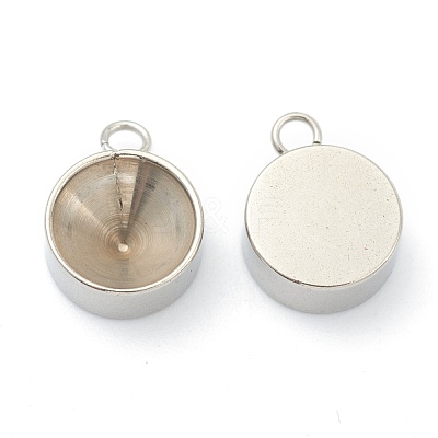 Tarnish Resistant 202 Stainless Steel Pendant Rhinestone Settings STAS-F266-21E-P-1