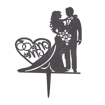Valentine's Day DIY Acrylic Cake Card Decoration AJEW-WH0248-11B-1
