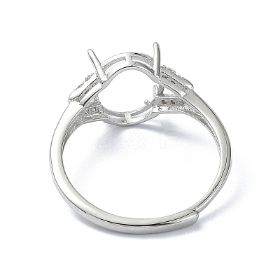 Adjustable 925 Sterling Silver 4 Prongs Ring Settings STER-K179-31P-1