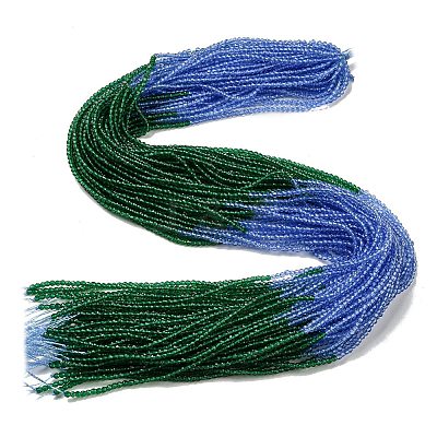 Transparent Gradient Color Glass Beads Strands GLAA-H021-01A-41-1