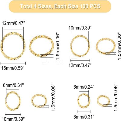 400Pcs 4 Style Iron Jump Rings IFIN-UN0001-05-1