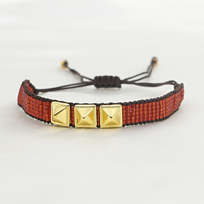 Glass Seed Braided Bead Bracelet BJEW-A121-24C-1