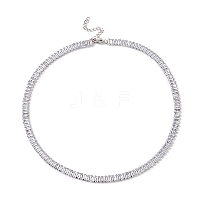 Cubic Zirconia Tennis Necklaces NJEW-G017-01D-P-1