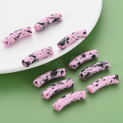 Opaque Spray Painted Acrylic Beads MACR-S372-002F-B03-1