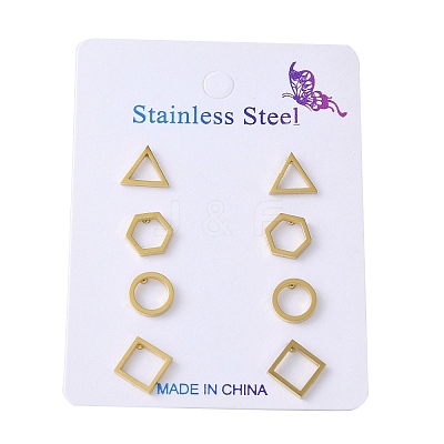 304 Stainless Steel Earrings Sets EJEW-S248-02G-1
