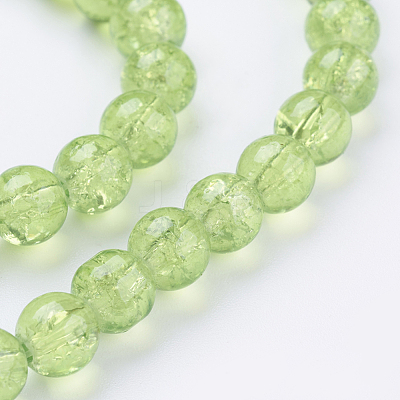Spray Painted Crackle Glass Beads Strands CCG-Q001-6mm-11-1