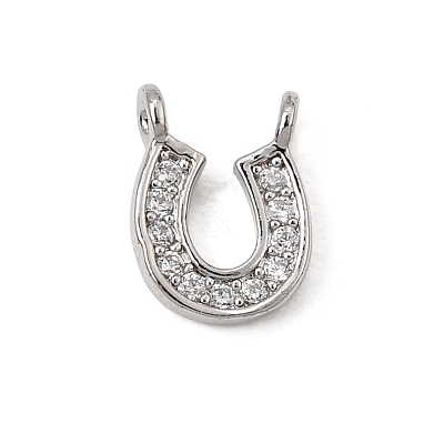 Brass Micro Pave Clear Connector Charms CU-CBA3D76-01P-1