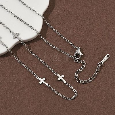 304 Stainless Steel Link Chain Necklaces for Women Men NJEW-K292-01G-P-1