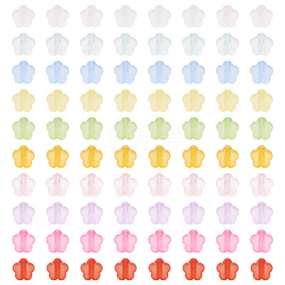 100Pcs 10 Colors Transparent Acrylic Beads TACR-TA0001-44-1