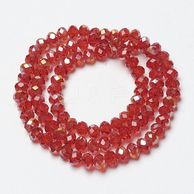 Electroplate Transparent Glass Beads Strands EGLA-A034-T4mm-H11-1