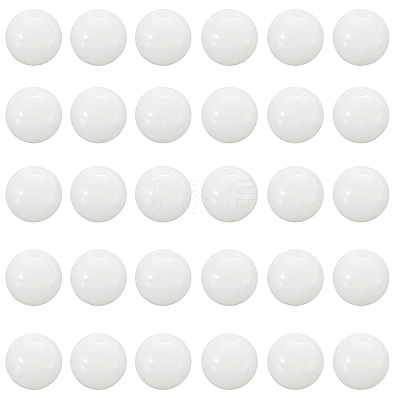2 Strands Natural White Jade Round Beads Strands G-SP0001-25-1