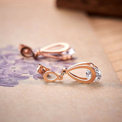 Stainless Steel Dangle Stud Earrings JE690A-1