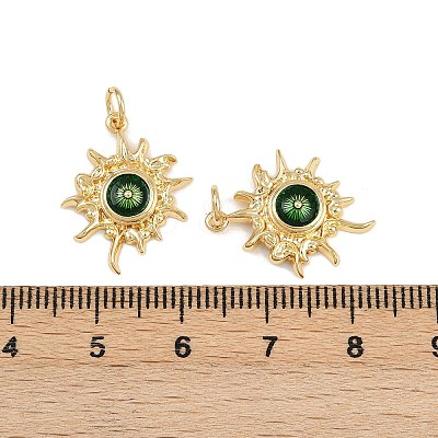 Brass Enamel Pendants KK-L240-12G-1