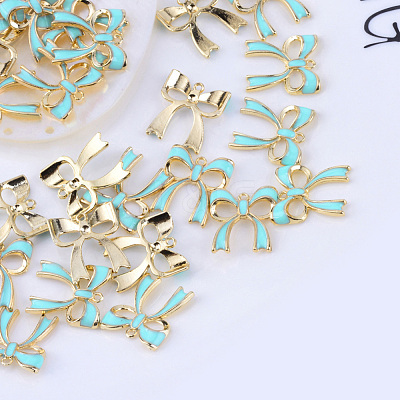 Bowknot Alloy Enamel Pendants ENAM-Q033-22A-1